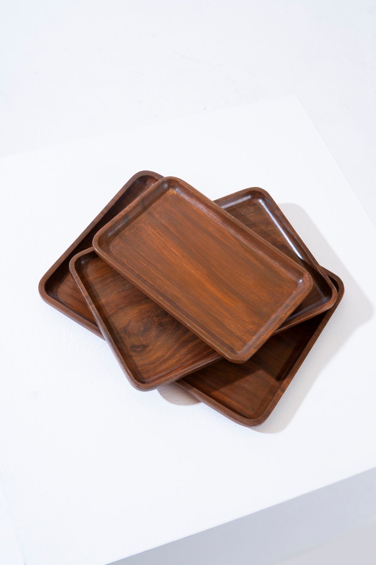 Dark wooden dish - Set of 3