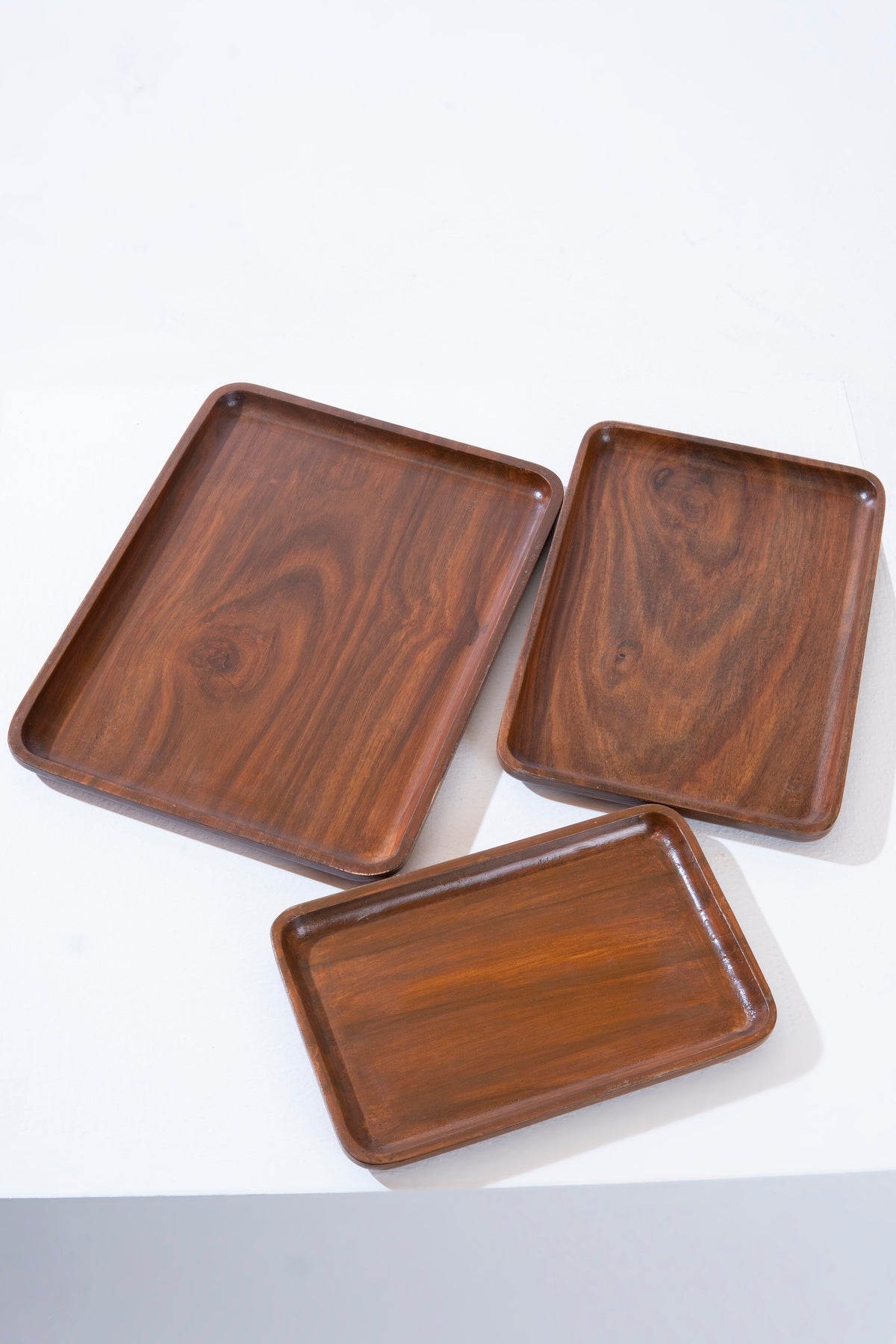 Dark wooden dish - Set of 3