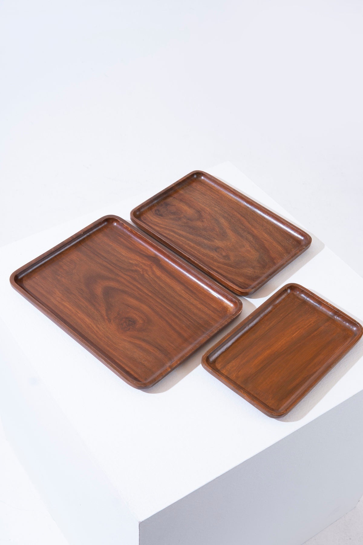 Dark wooden dish - Set of 3