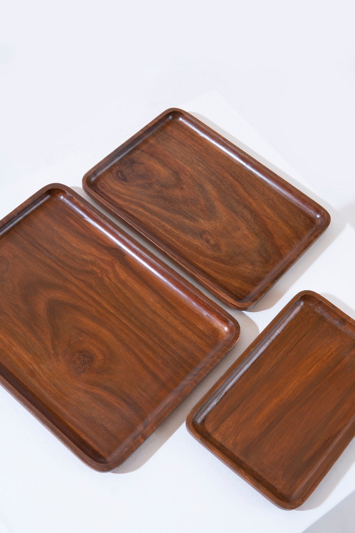 Dark wooden dish - Set of 3