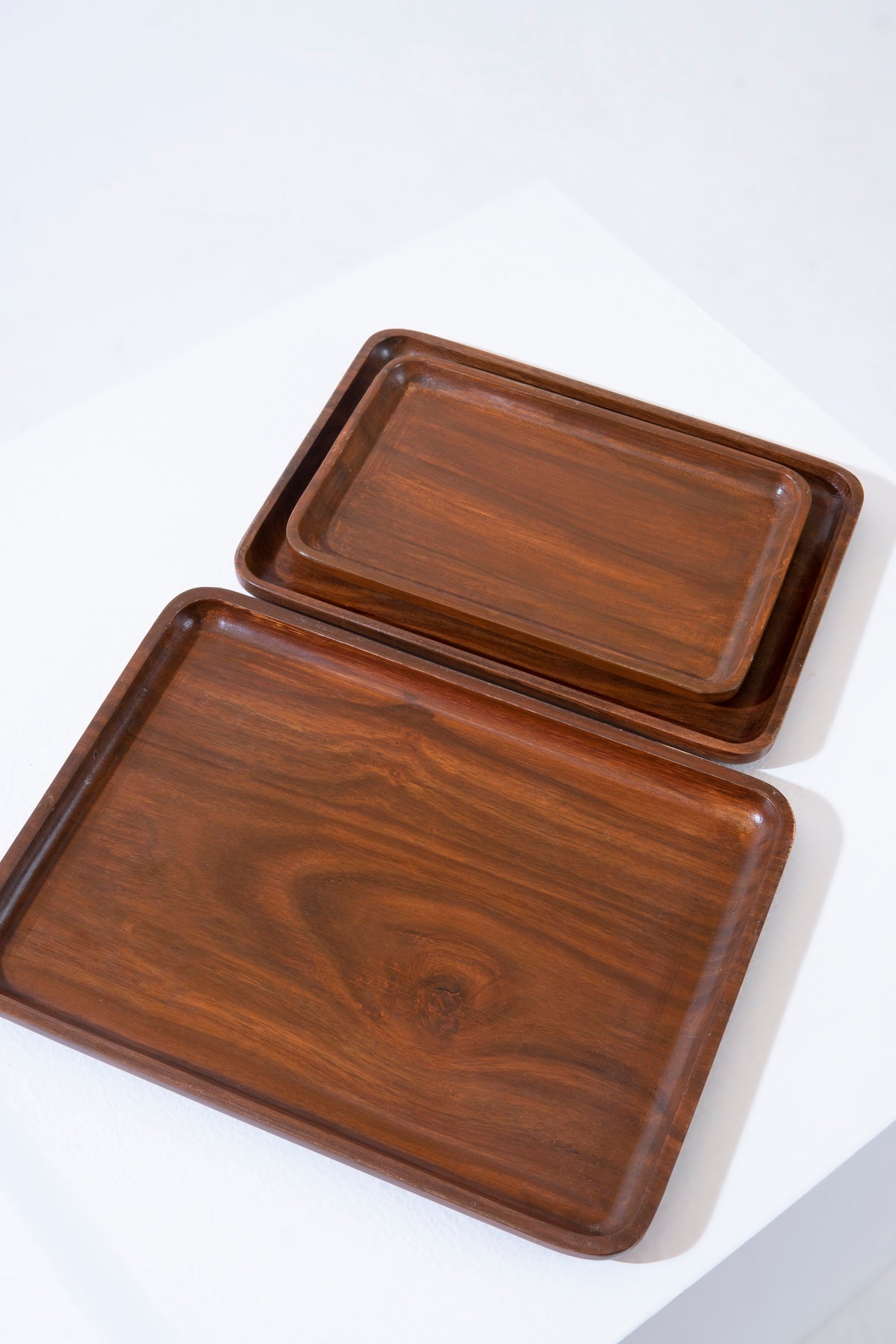 Dark wooden dish - Set of 3