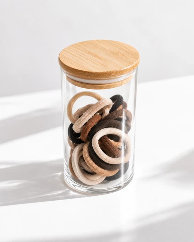 350ml Round jar with wooden lid-Glass