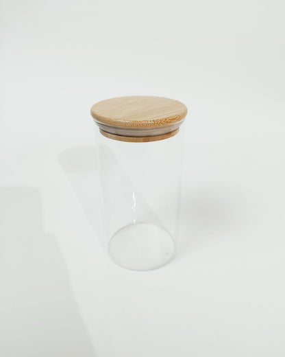 350ml Round jar with wooden lid-Glass