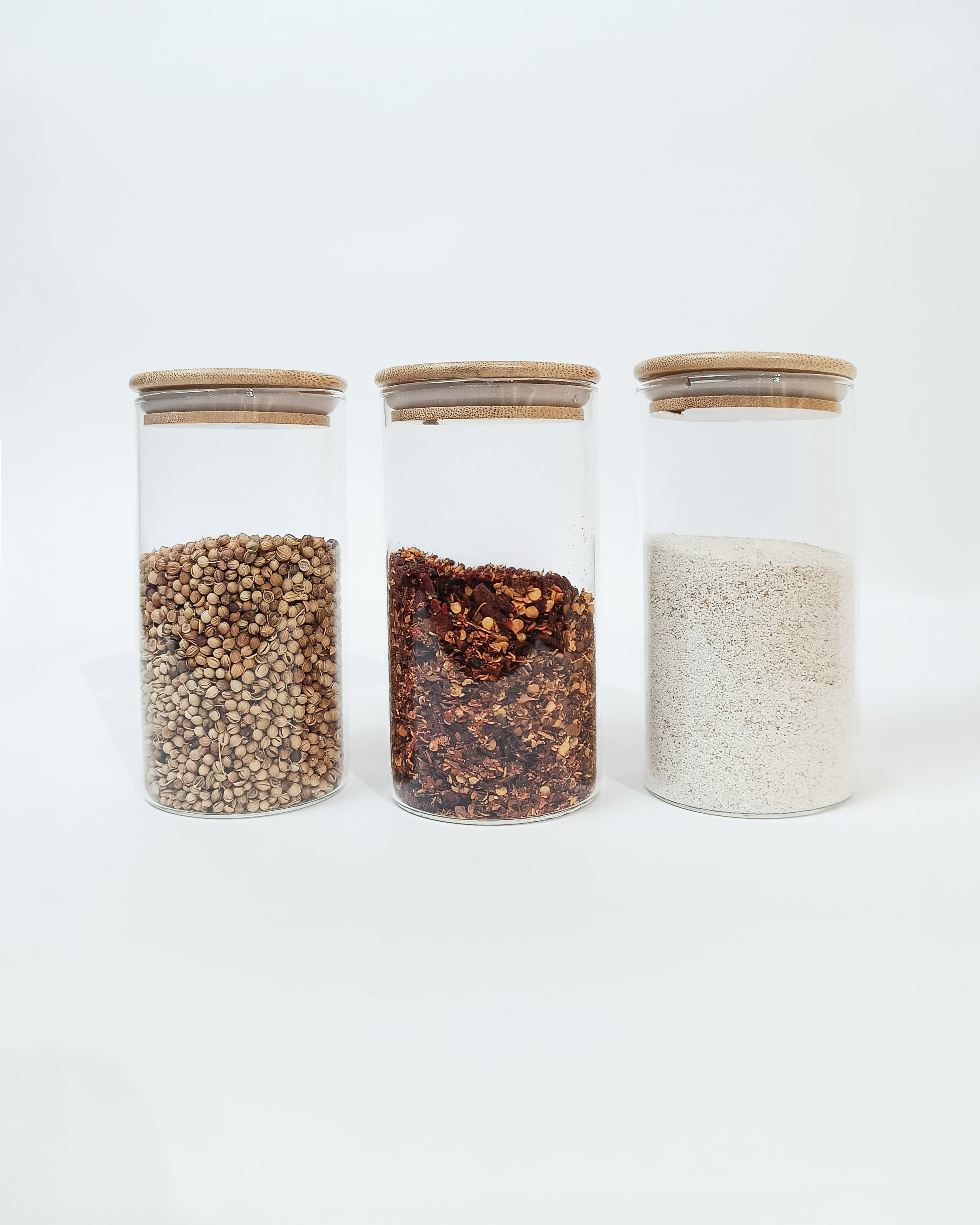 350ml Round jar with wooden lid-Glass