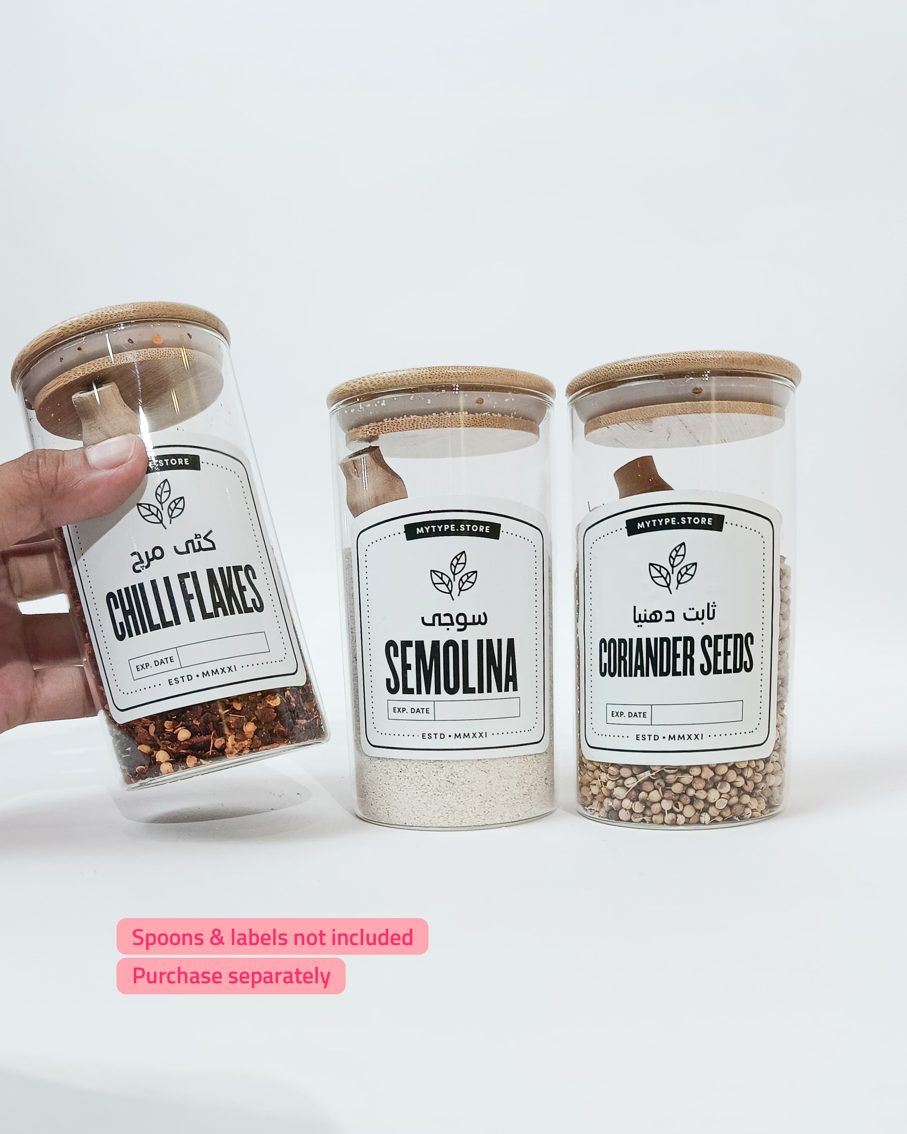 350ml Round jar with wooden lid-Glass