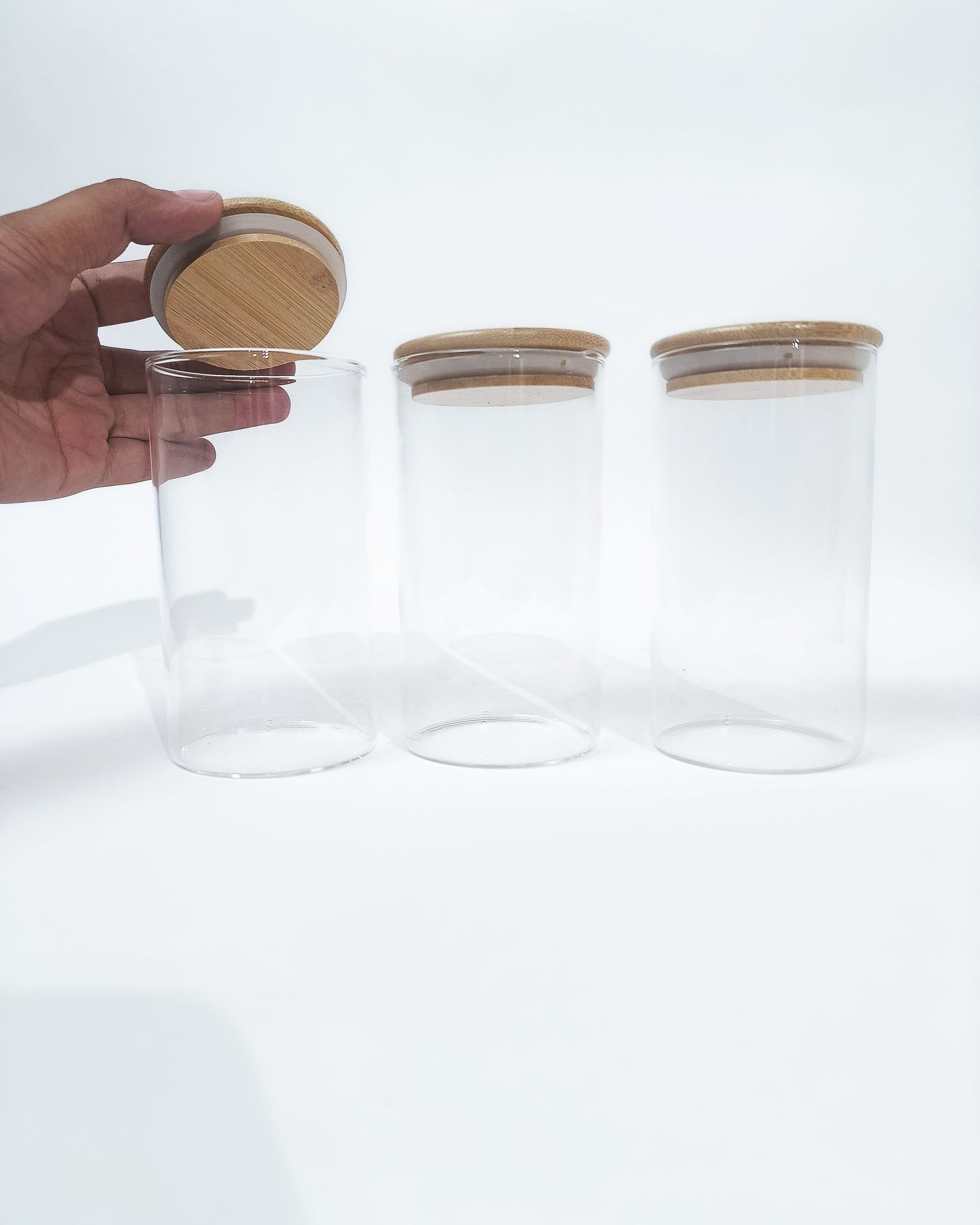 350ml Round jar with wooden lid-Glass