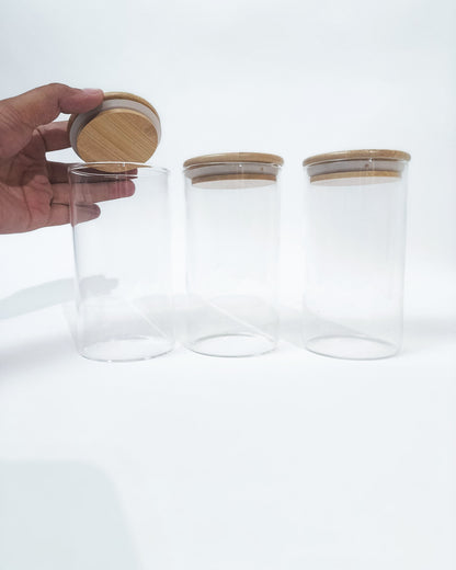350ml Round jar with wooden lid-Glass