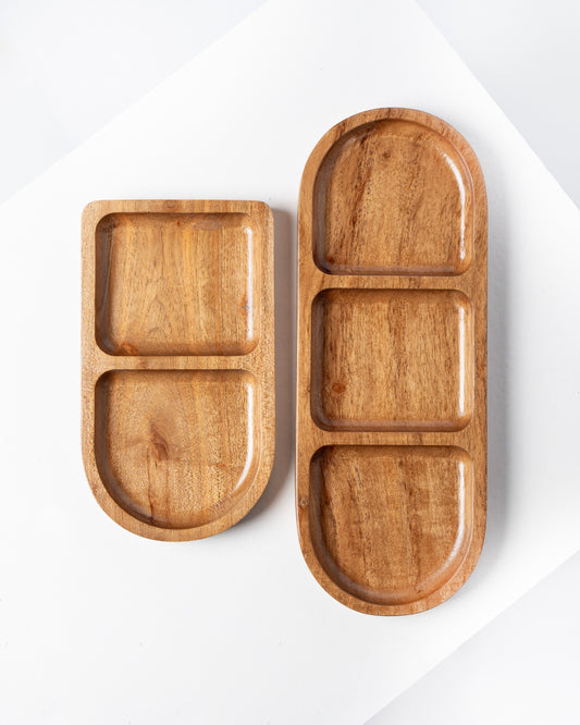 Modern wooden tray set