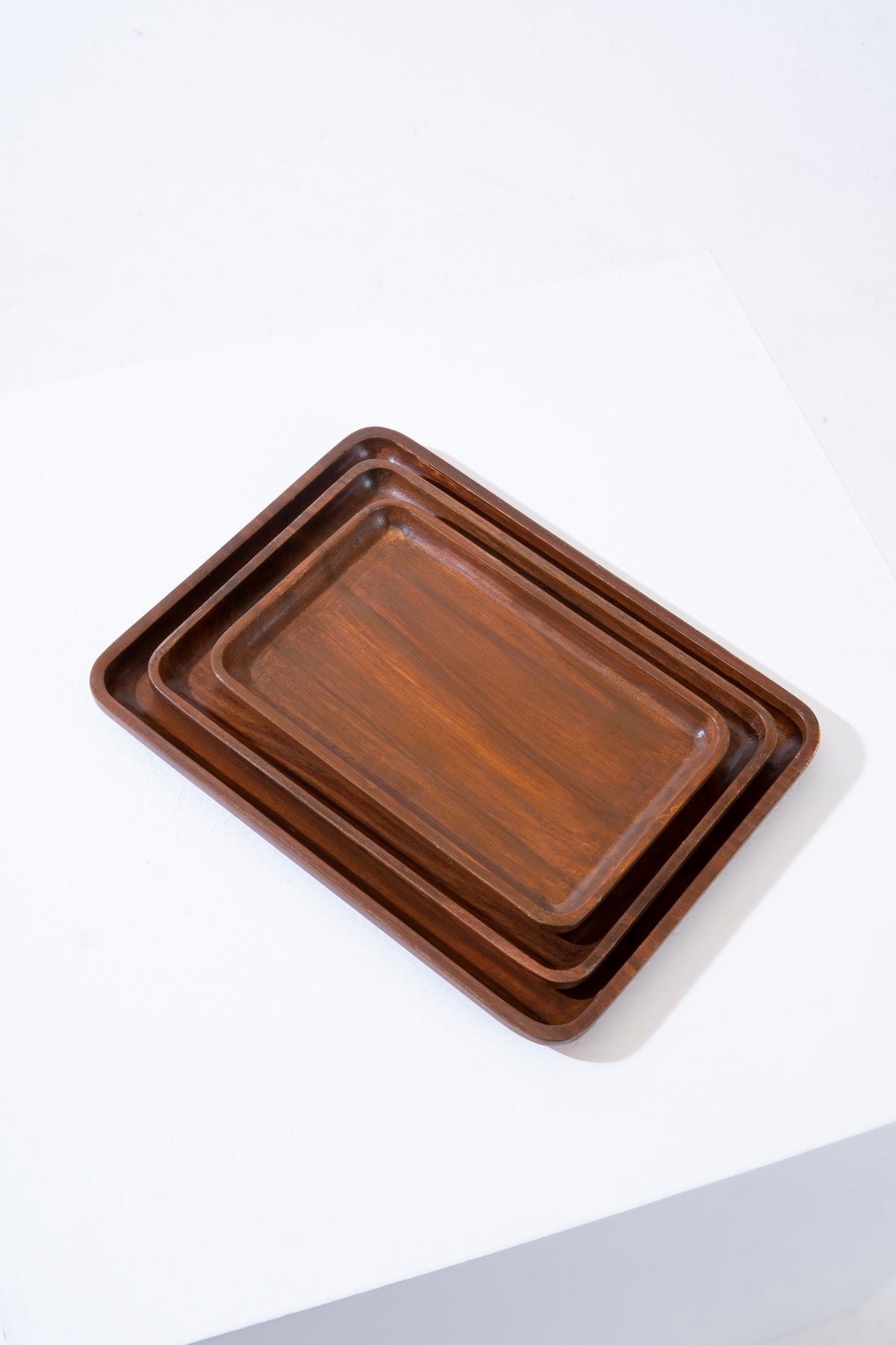 Dark wooden dish - Set of 3