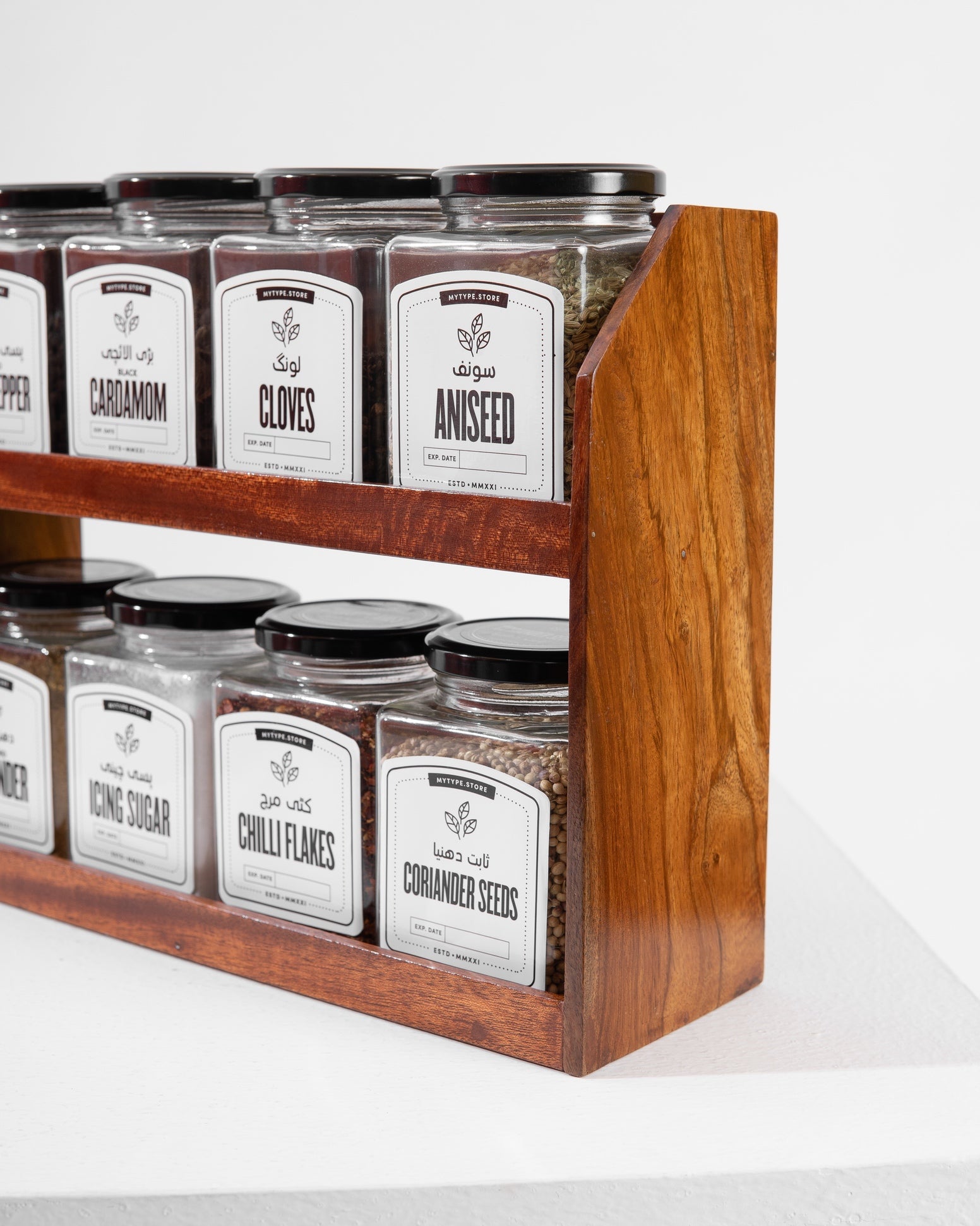 Wooden spice rack Dark wood Mytype.store