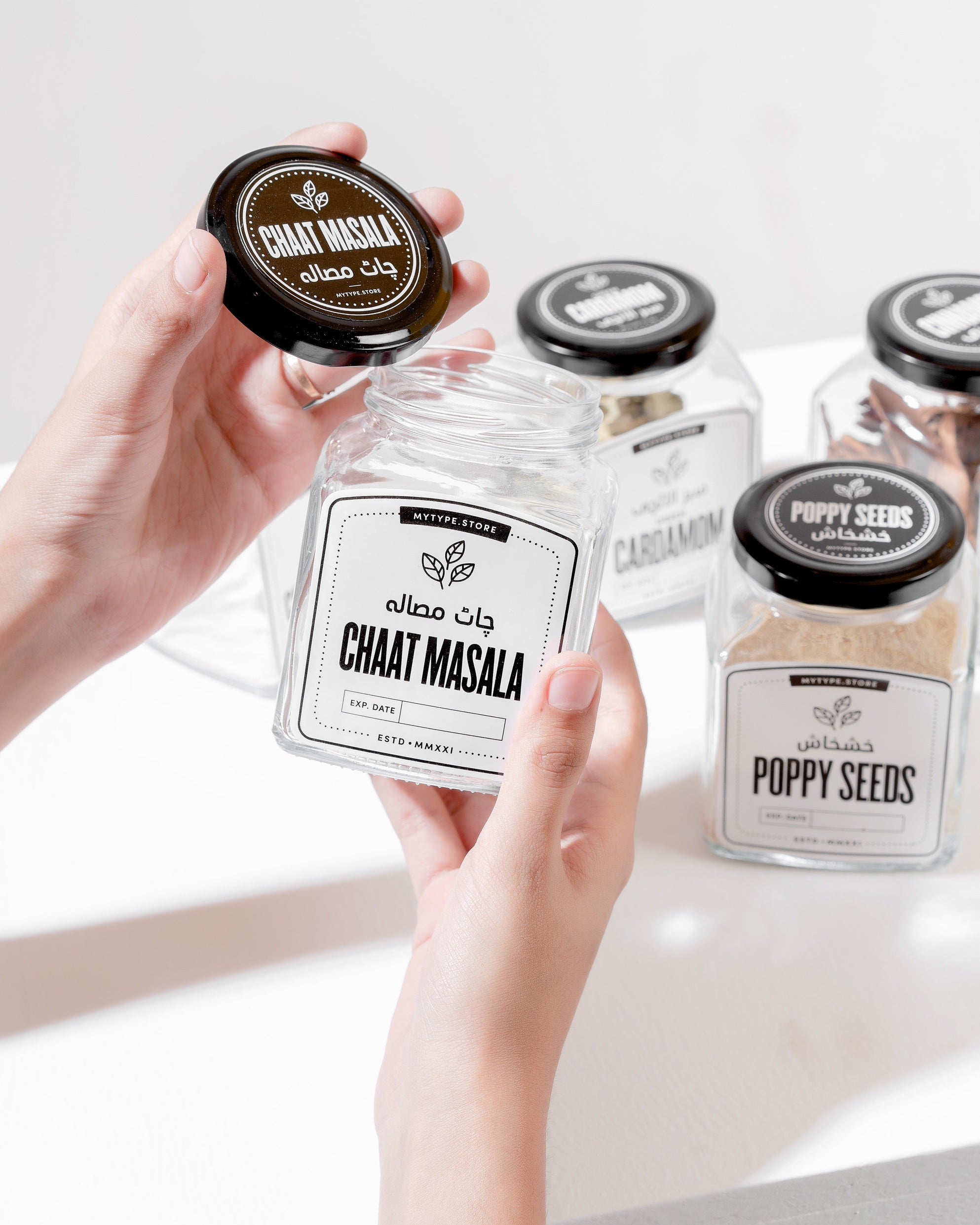 380ml Square Spice Jar-Glass - Main Image