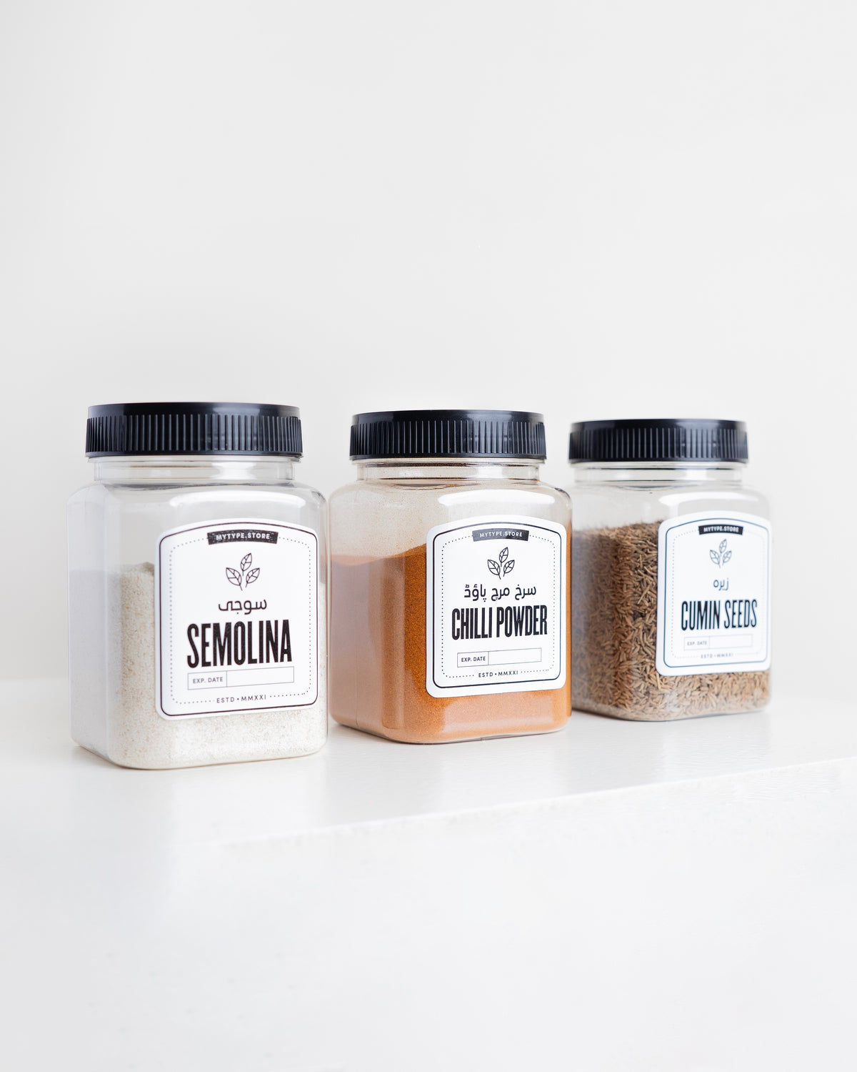 Square Jars-Plastic