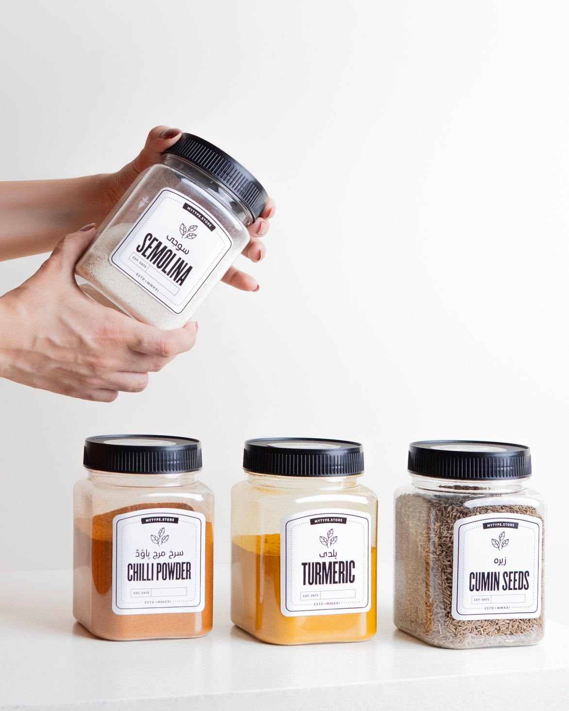 Square Jars-Plastic