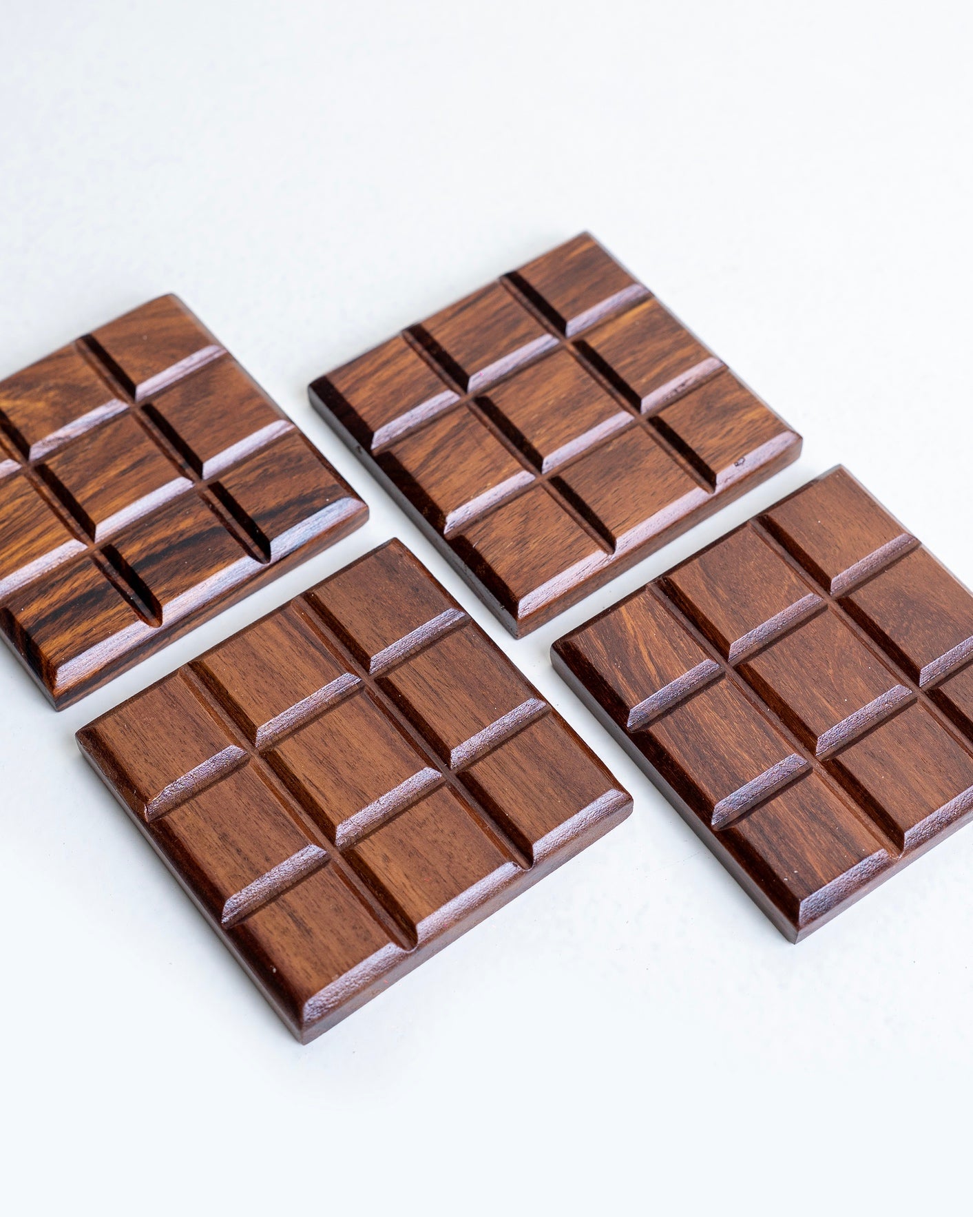 Choco Block wooden Coasters - Set of 4