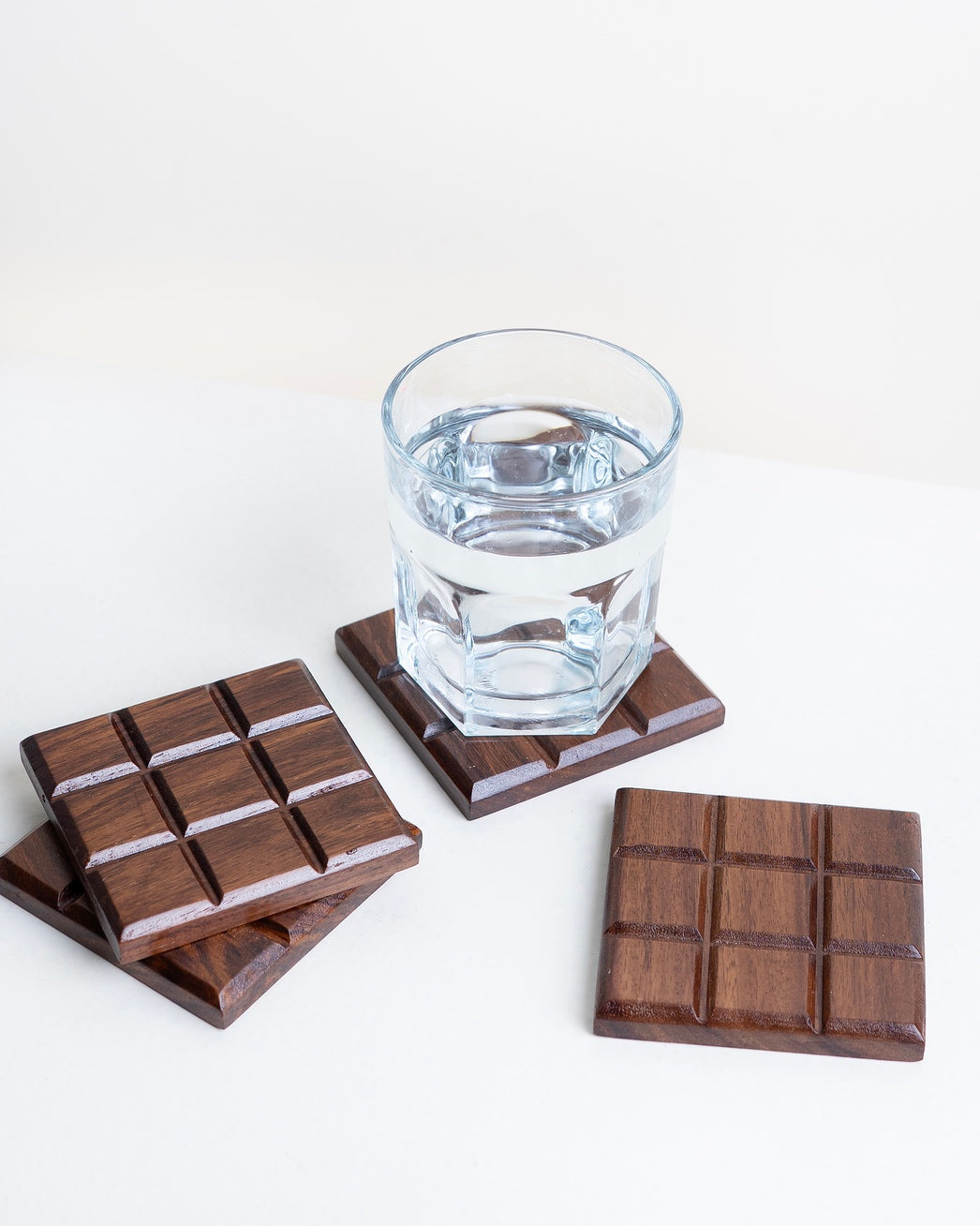 Choco Block wooden Coasters - Set of 4