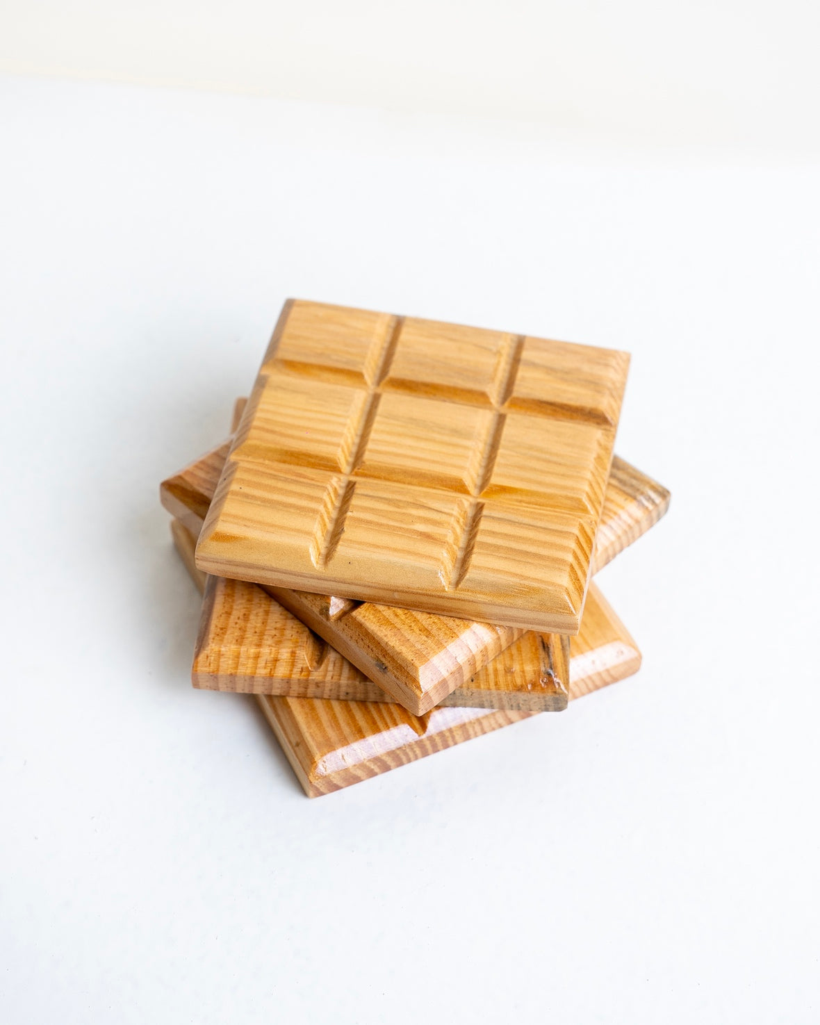 Choco Block wooden Coasters - Set of 4