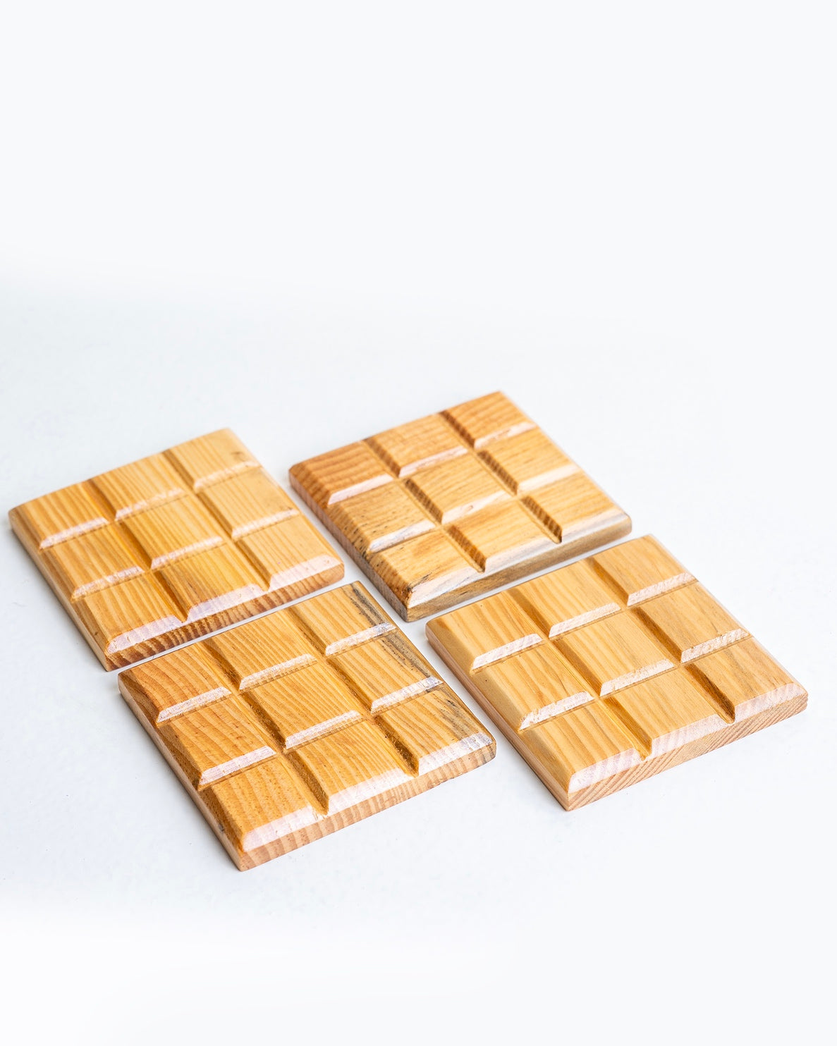 Choco Block wooden Coasters - Set of 4