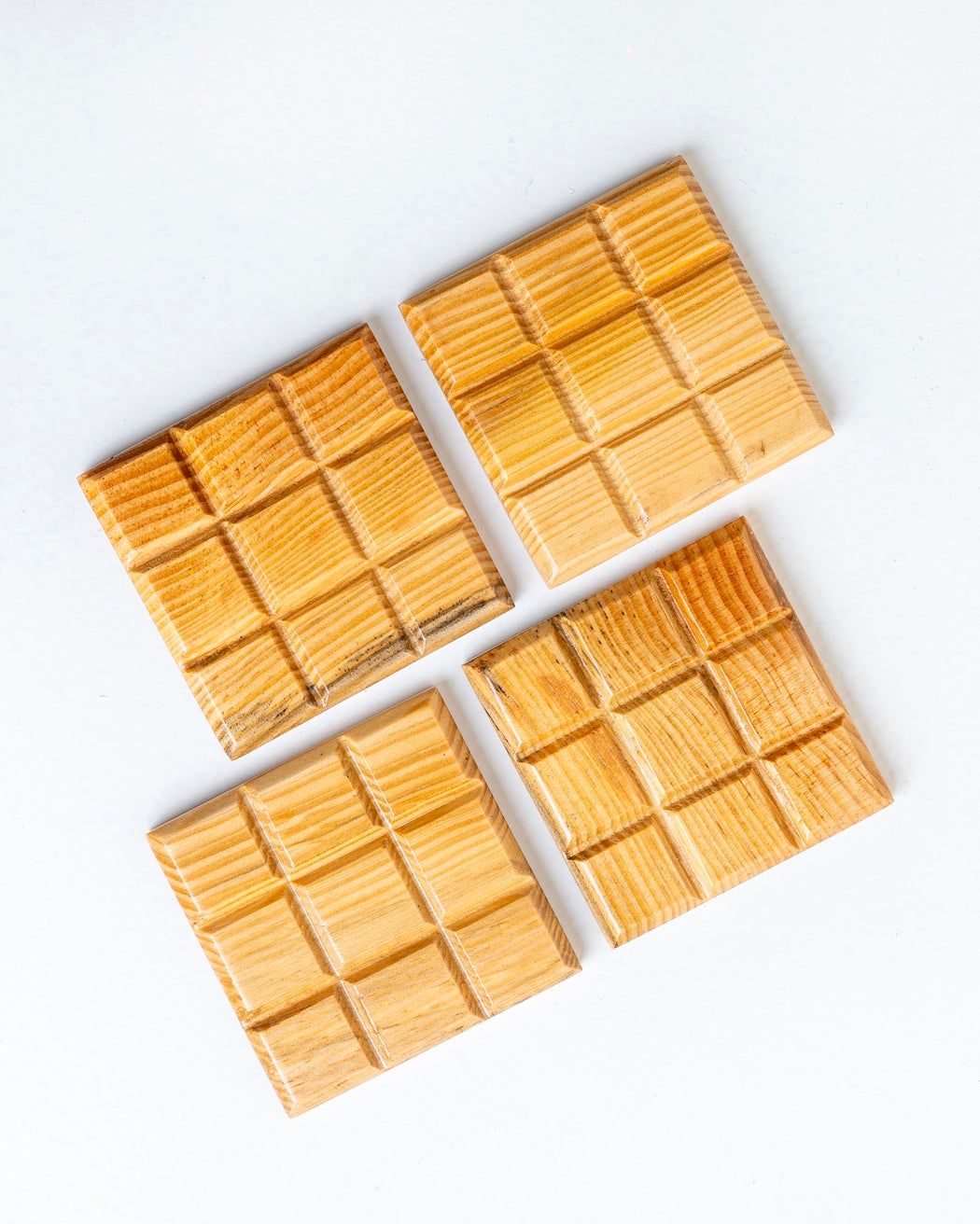 Choco Block wooden Coasters - Set of 4