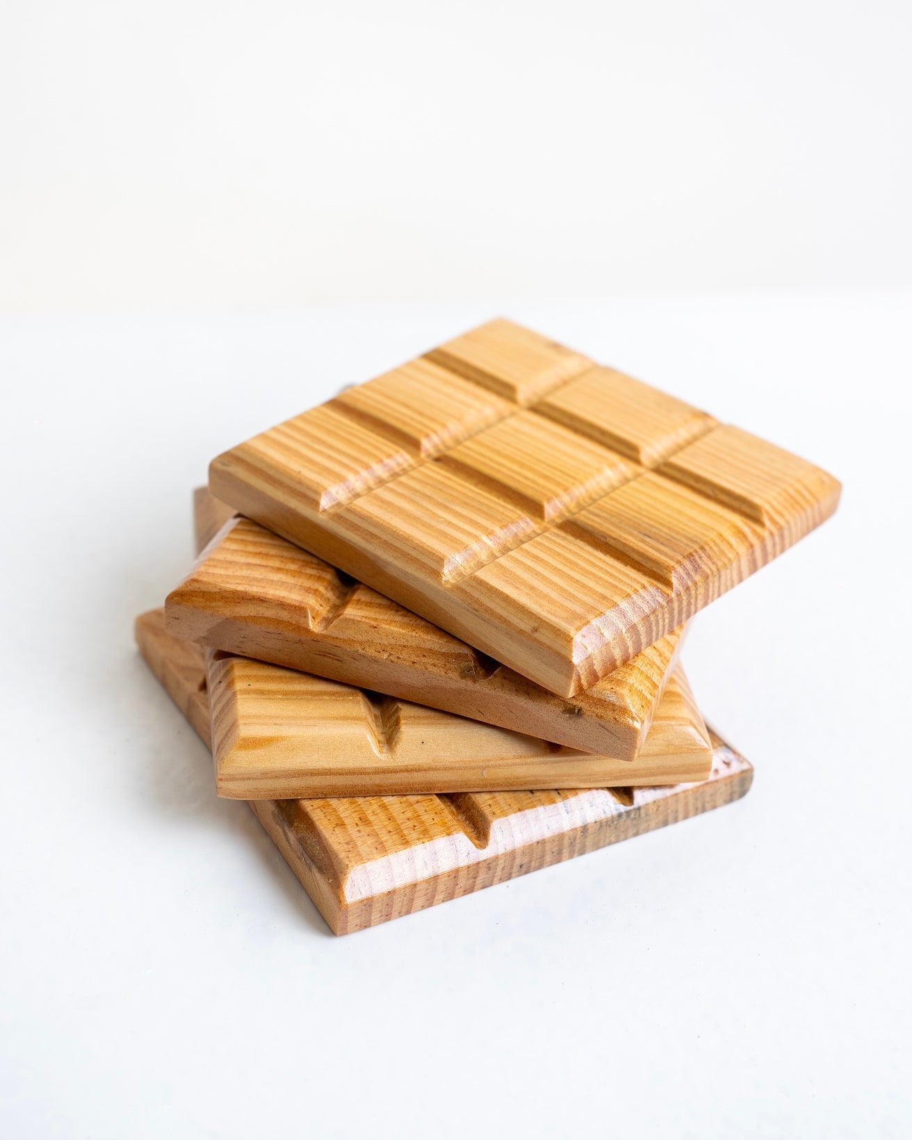 Choco Block wooden Coasters - Set of 4