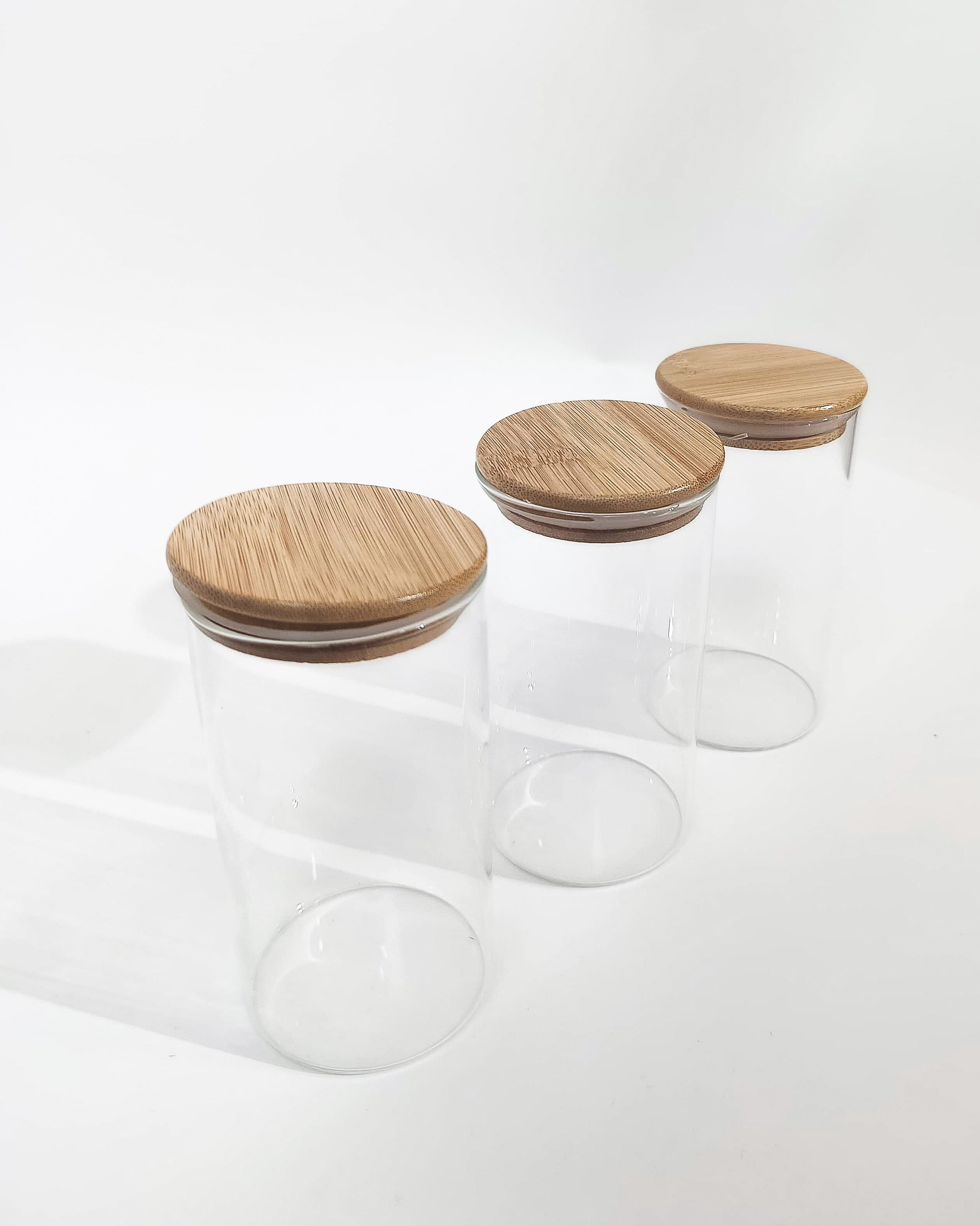350ml Round jar with wooden lid-Glass