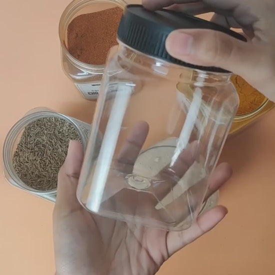 Square Jars-Plastic Mytype.store video, no sound
