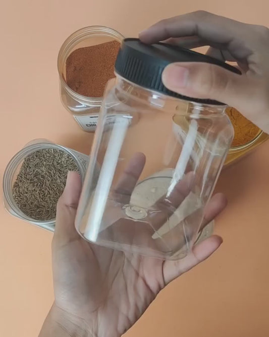 Square Jars-Plastic Mytype.store video, no sound