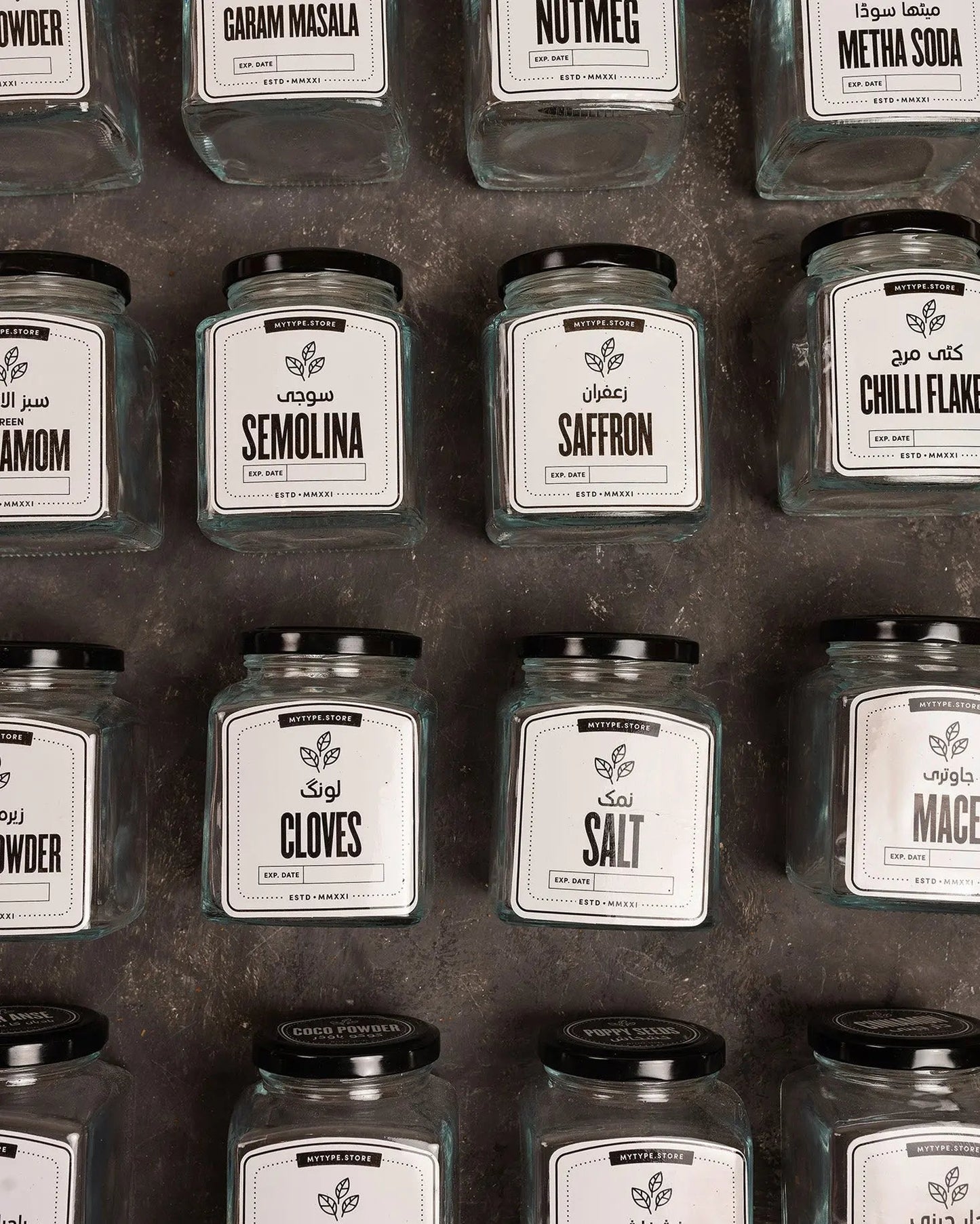Spice Jars & Labels Mytype.store