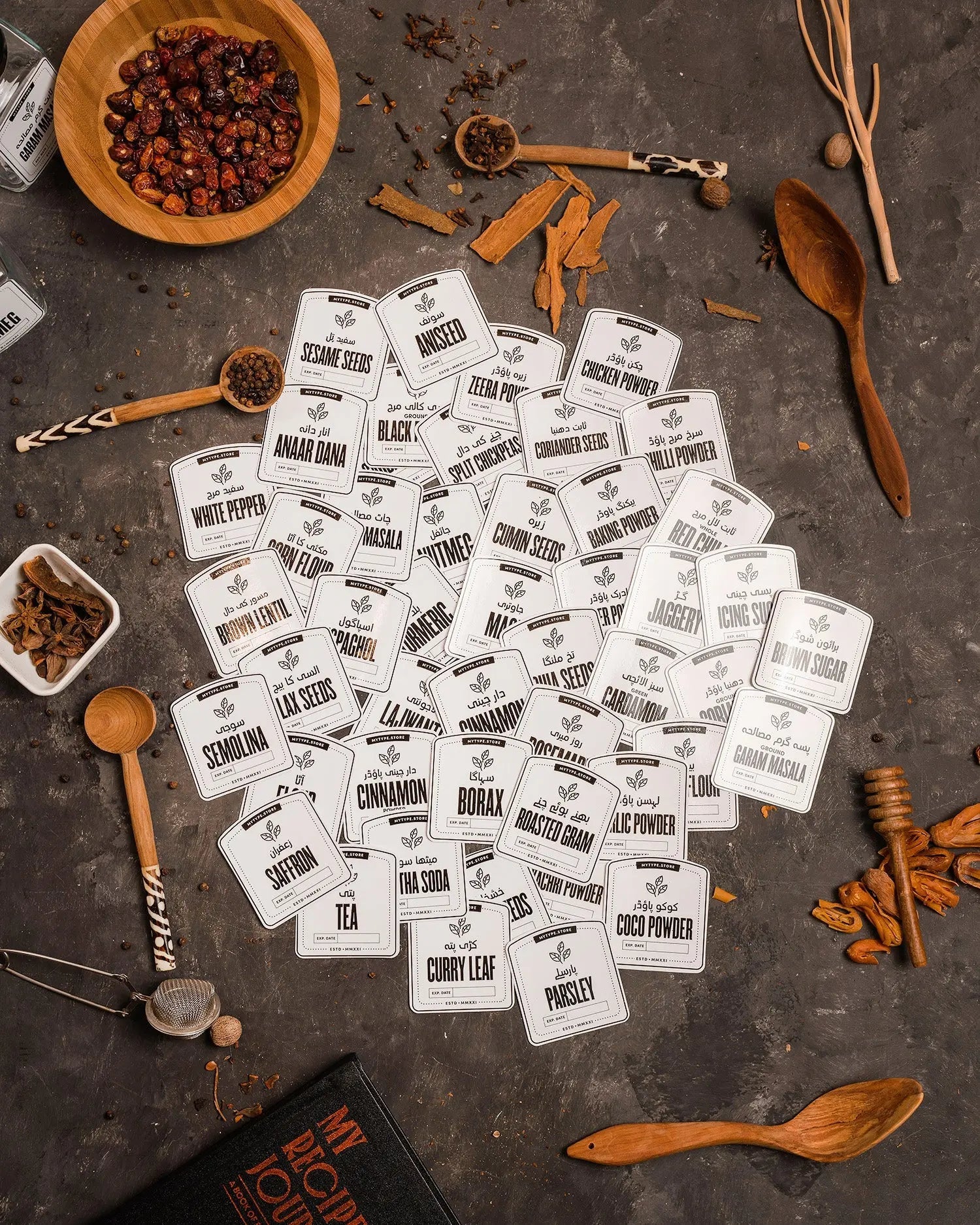 Spice Jars & Labels Mytype.store
